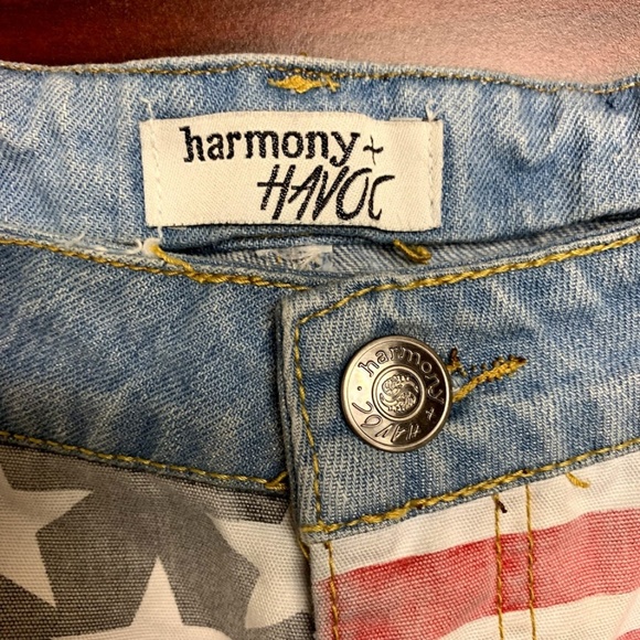 Harmony & Havoc High Rise Patriotic Booty Shorts - Picture 7 of 8